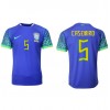Brasilien Casemiro #5 Bortatröja VM 2022 Korta ärmar